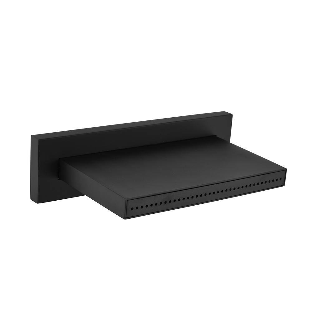 WELLFOR Tub Faucet Wall Mount Tub Filler Spout in Matte Black WA0083W