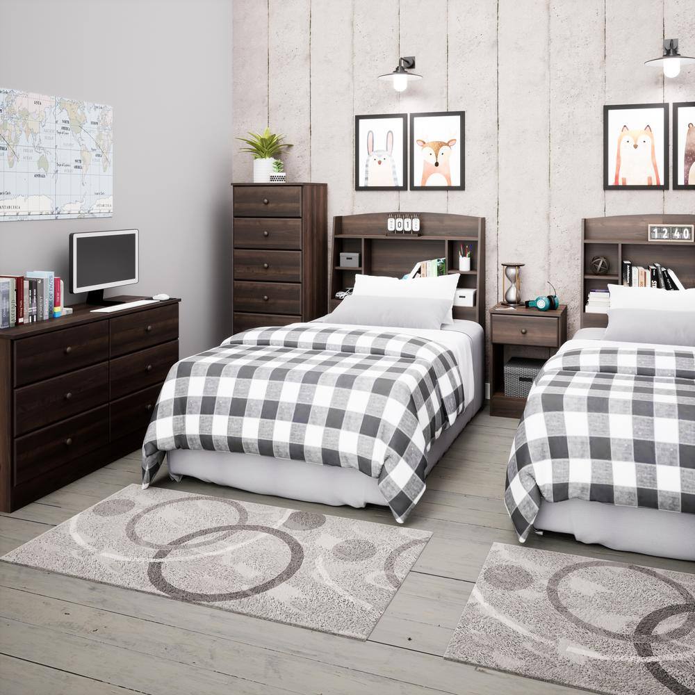 Espresso 55'' Horizontal Double Dresser with Extra Deep Drawers