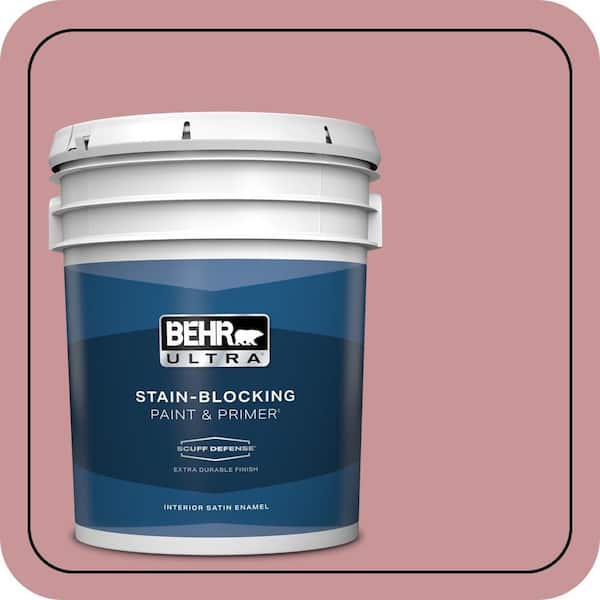 BEHR ULTRA 5 Gal. #S140-4A Dusty Rose Extra Durable Satin Enamel Interior Paint and Primer