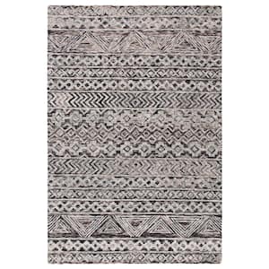 Abstract Gray/Brown 5 ft. x 8 ft. Chevron Aztec Area Rug