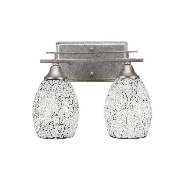 Unbranded Ontario 12 in. 2-Light Aged Silver Vanity Light
