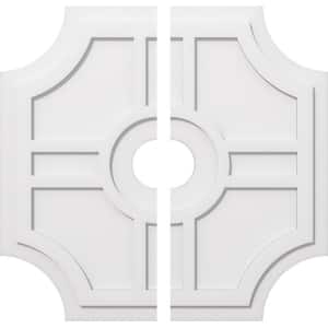 1 in. P X 10-1/2 in. C X 32 in. OD X 5 in. ID Haus Architectural Grade PVC Contemporary Ceiling Medallion, Two Piece