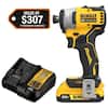 DEWALT Atomic 20V Max Lithium-Ion Brushless Cordless Compact 1/4 in. Impact Driver Kit with 2.0Ah Battery and Charger DCF809D1
