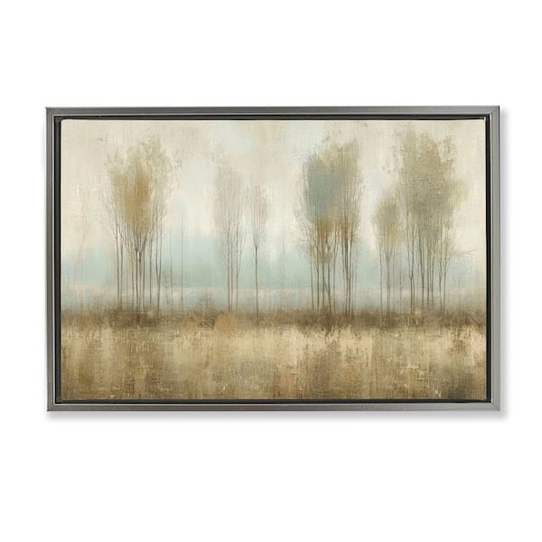 Stupell Industries Muted Forest View by LSR Design Studio Gray Floater Frame Nature Graphic Art Print 21 in. x 31 in.