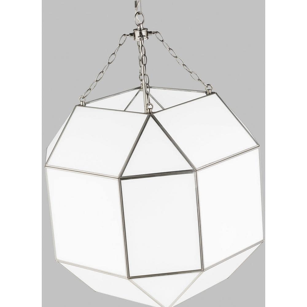 Clark 23'' Contemporary Brushed Nickel Glass Pendant Light