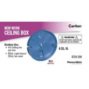 8 cu. in. PVC Shallow New Work Electrical Ceiling Box