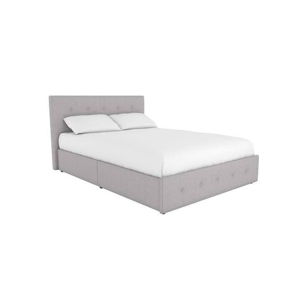 DHP Ryan Gray Linen Full Upholstered Bed with Storage