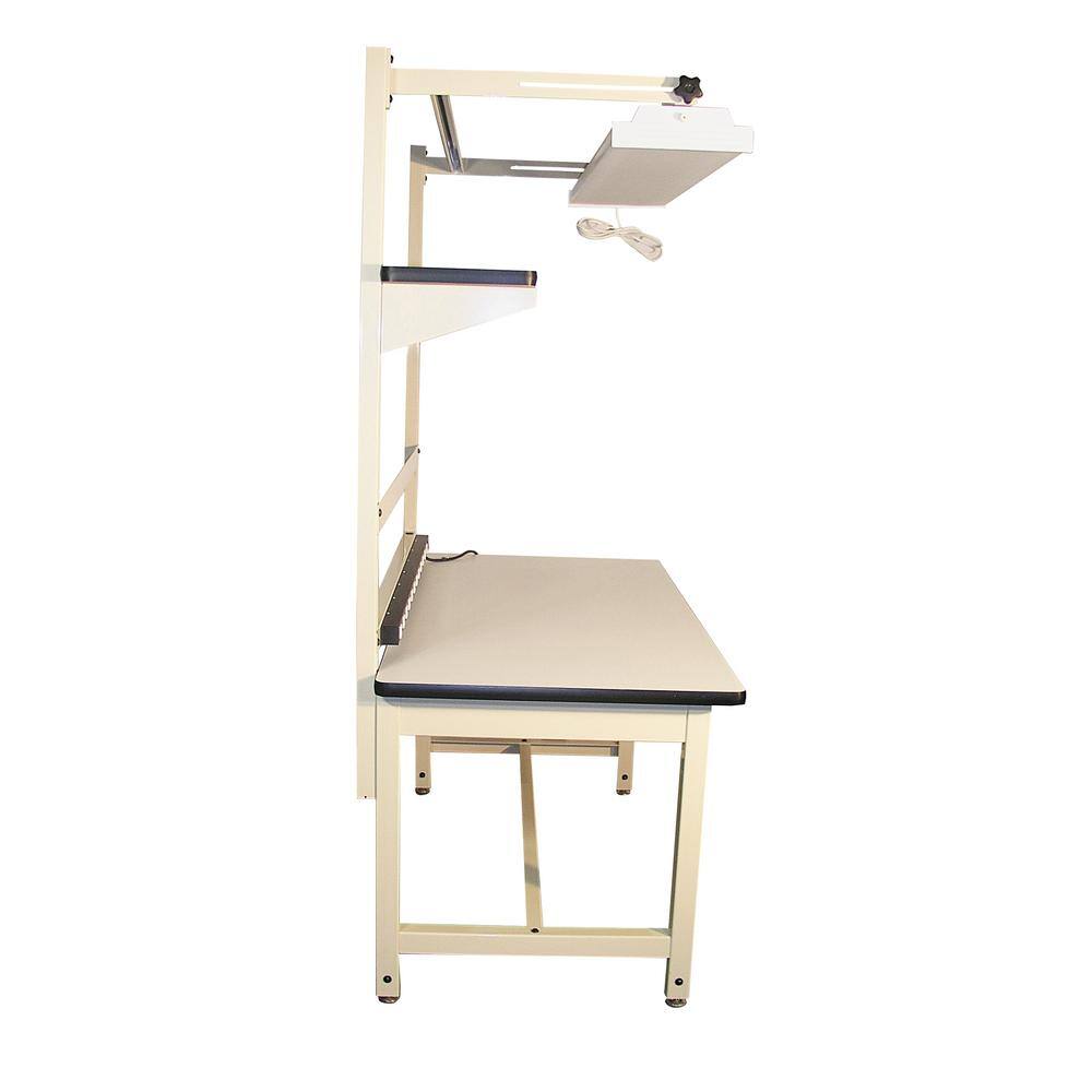 Beige 60" Plastic Workbench with Laminate Top and Drawer