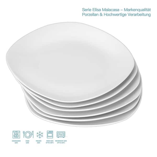 MALACASA 50-Piece Neutral White Porcelain Dinnerware Set ELISA-50 - The  Home Depot