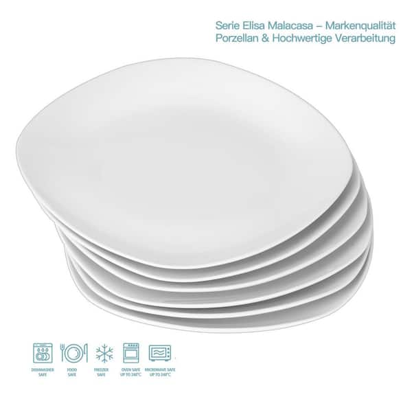 MALACASA Flora 6-Piece 10.25 in. Grey Wave Shaped Porcelain Large Dinner  Plate Sets (Set of 6) FLORA-6DP-GREY - The Home Depot