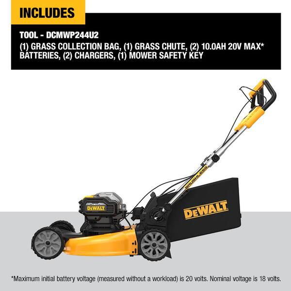 Dewalt 21 5 In 20 Volt Max Lithium Ion Cordless Battery Walk Behind Self Propelled Mower Dcmwsp244u2 The Home Depot