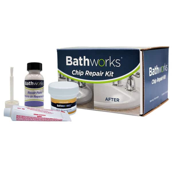 BATHWORKS 4 oz. Tub and Tile Chip Repair Kit in White CRC-201 - The Home  Depot