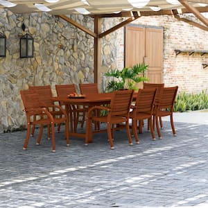 Arizona 9-Piece Solid Wood 100% FSC Certified Extendable Oval Patio Dining Set