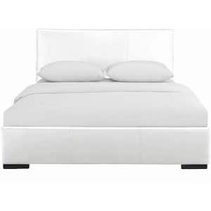 Hindes White Upholstered Full Platform Bed