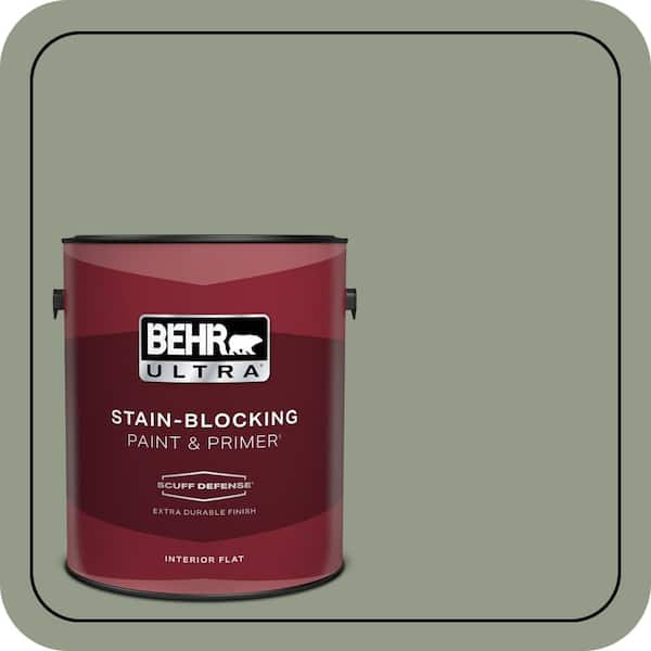 BEHR ULTRA 1 gal. #430F-4 False Cypress Extra Durable Flat Interior Paint & Primer