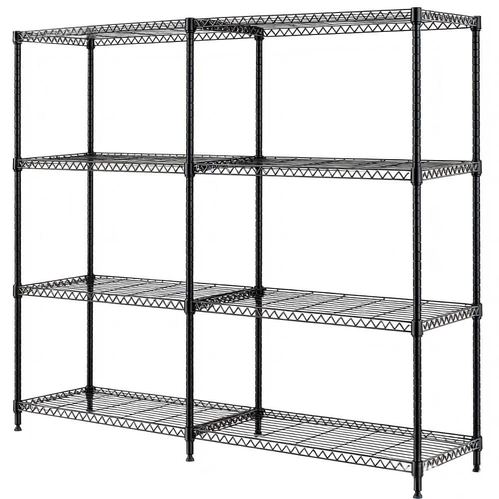 4-Tire Metal Adjustable Storage Shelving Unit in Black for Pantry Kitchen Garage (67 in. W x 60 in. H x 16 in. D) price history on PriceWatchPro
