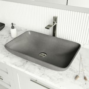 Vessel Bathroom Sink Pop-Up Drain and Mounting Ring in Brushed Nickel
