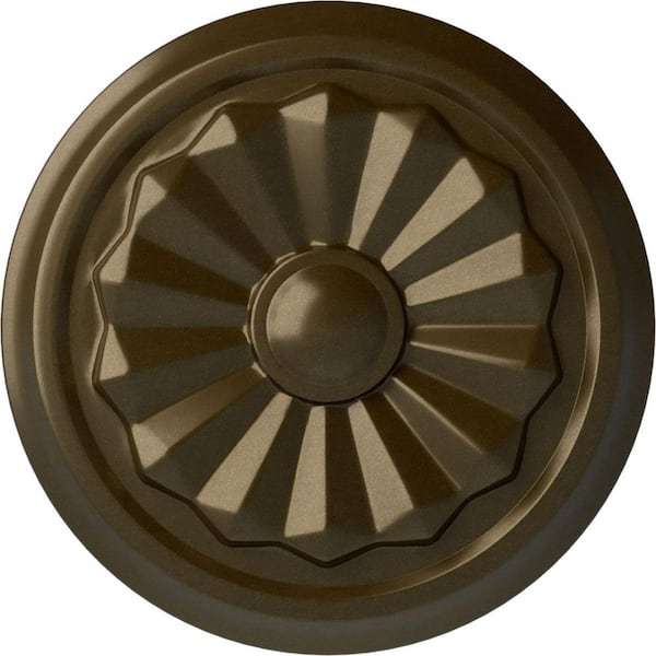 Ekena Millwork 7-7/8" x 1-1/8" Olivia Urethane Ceiling Medallion (Fits Canopies upto 2-1/8"), Brass