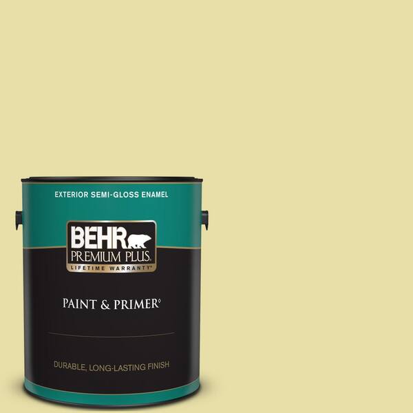 BEHR PREMIUM PLUS 1 gal. #P350-3 Green Charm Semi-Gloss Enamel Exterior Paint & Primer
