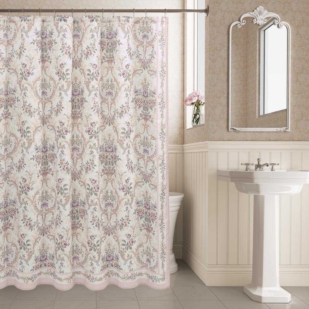 Avant Garden Blush Polyester Shower Curtain 72 x 70 in.