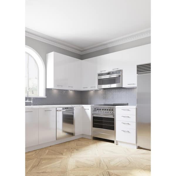 Cambridge Ready To Assemble Threespine 27 In X 42 12 Stock Wall Cabinet White Gloss Sa Wu2742 Wg The Home Depot Stock Wall Cabinet In White Gloss, Wall Cabinet White Gloss