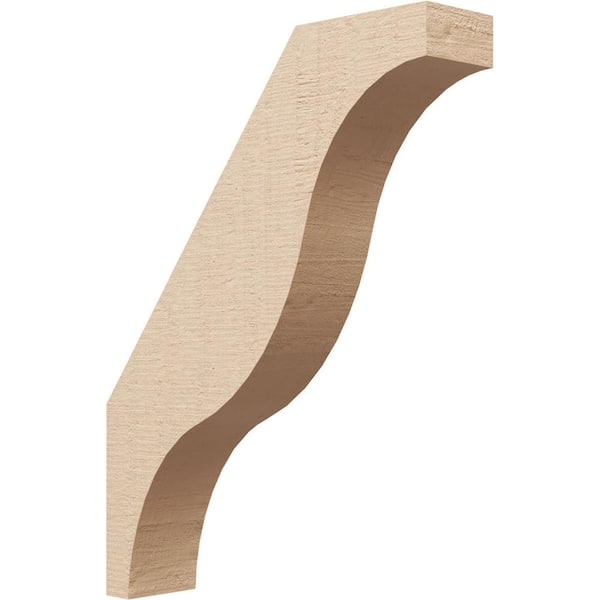 Ekena Millwork 3 in. x 18 in. x 14 in. Funston Rough Cedar Woodgrain Timberthane Polyurethane Knee Brace, Primed