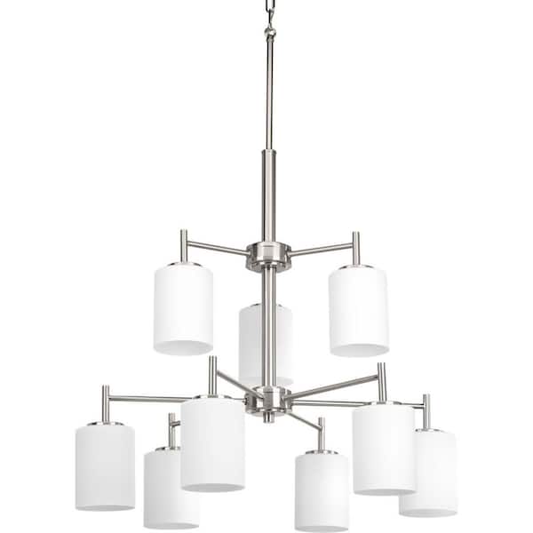 Progress Lighting Replay 9-Light Brushed Nickel Modern/Contemporary Chandelier