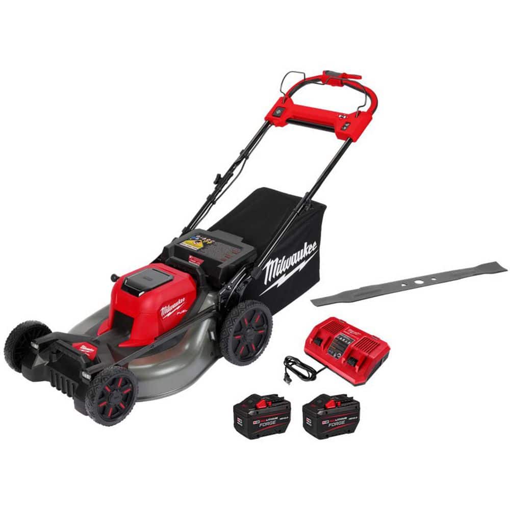 Milwaukee M18 FUEL Brushless Cordless 21 in. Walk Behind Dual Battery Self-Propelled Mower w/(2)12Ah Batteries & Replacement Blade