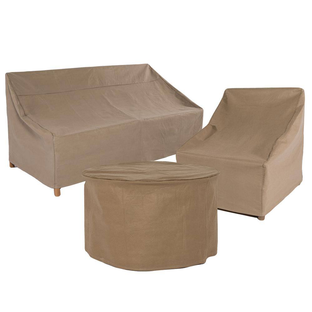 Tan Water-Resistant 87 Inch Patio Sofa Cover