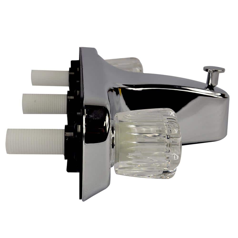 Classic Chrome 8" Tub and Shower Faucet with Acrylic Knobs