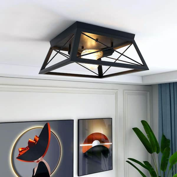 Flush mount ceiling on sale light matte black