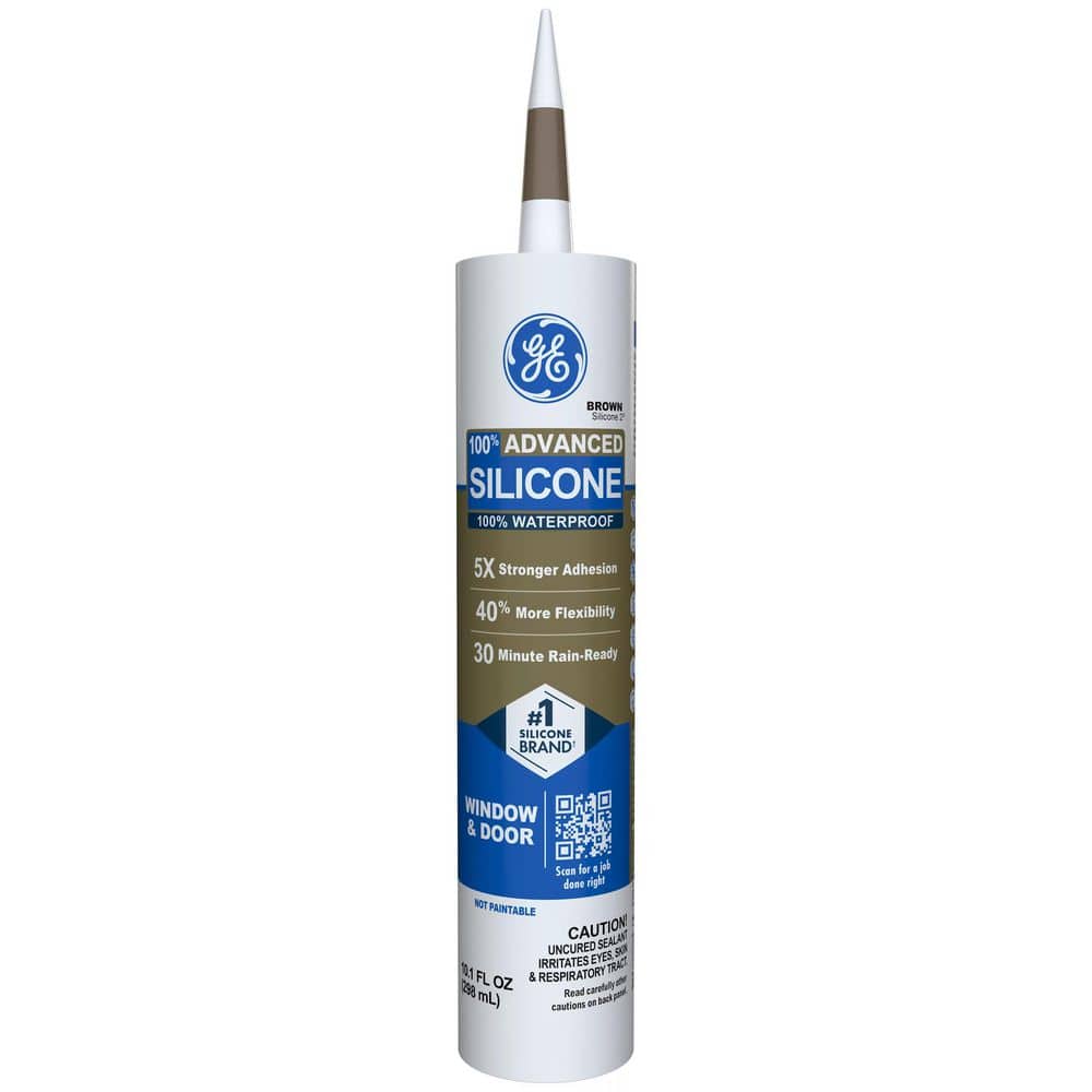 Advanced Silicone 2 Caulk 10.1 oz. Window and Door Sealant Brown