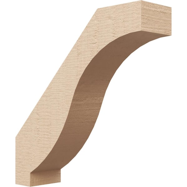 Ekena Millwork 3 in. x 12 in. x 12 in. Baker Rough Cedar Woodgrain Timberthane Polyurethane Knee Brace, Primed