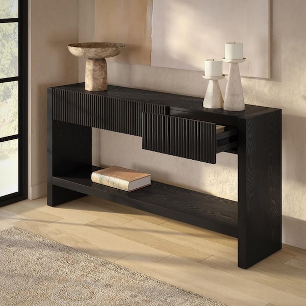 Meyer&Cross Manzanita 60 in. Black Rectangle Veneer Wood Top