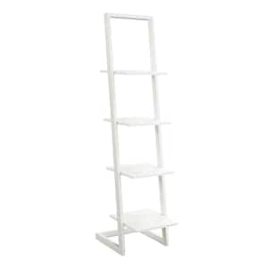 Designs2Go 56 in. H White Particle Board 4 -Shelf Ladder Bookcase with Metal Frame