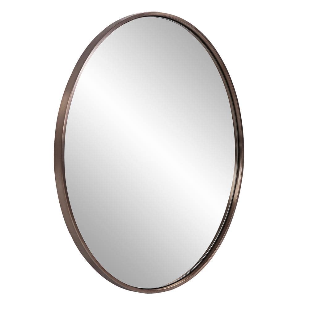 Copenhagen Sleek Brushed Brass Round Vanity Mirror