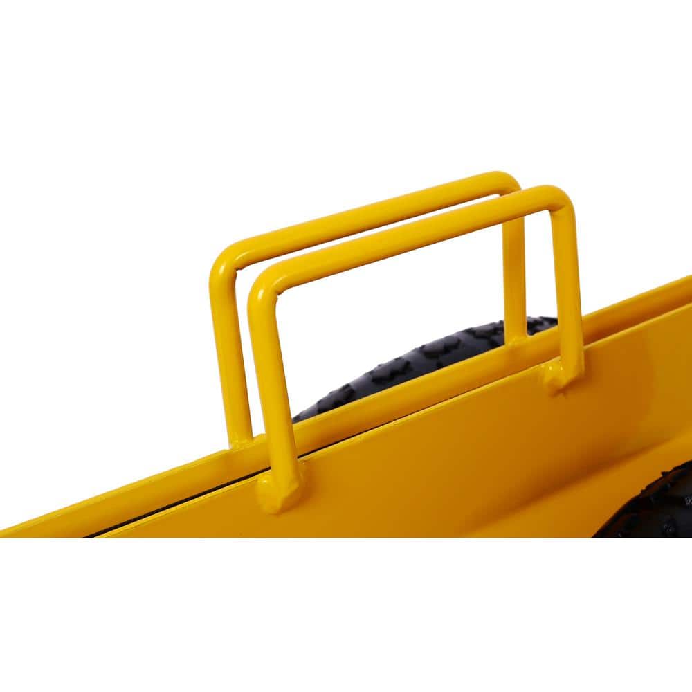 Heavy Duty Yellow Steel Drywall Cart with Pneumatic Tires