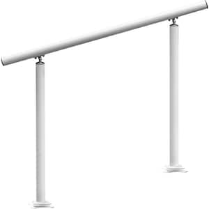 3 ft. Aluminum Handrail Fits 2 Steps or 3 Steps Flexible Handrails for Outdoor Deck, White