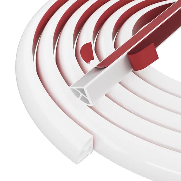 118 in. Flexible Quarter Round Molding Bendable Molding Trim, Silicone Rubber Edge Trim for Floor, Tub, Cabinet