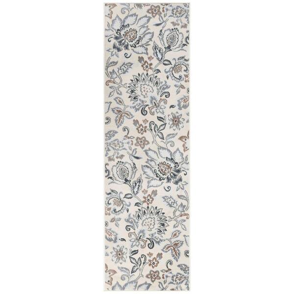 Madison Floral Cream 2 ft. x 10 ft. Indoor Runner Rug