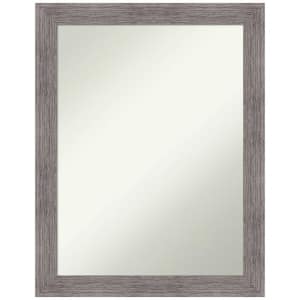 Pinstripe Plank Grey Narrow 21.5 in. H x 27.5 in. W Framed Non-Beveled Wall Mirror in Gray