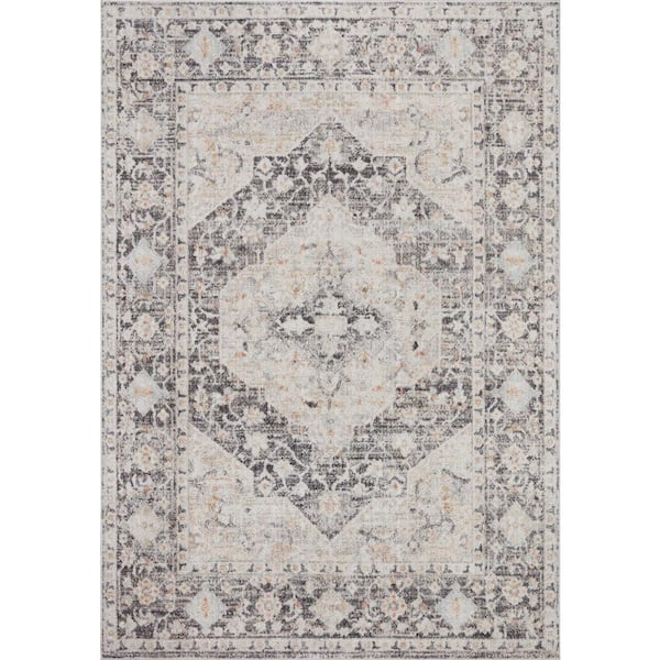 LOLOI II Monroe Charcoal/Multi 3 ft. 9 in. x 5 ft. 9 in. Traditional Area Rug