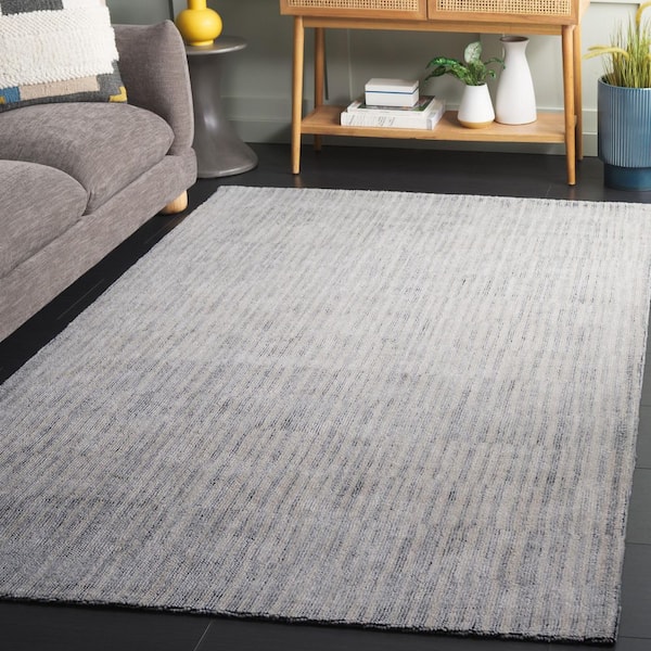 Restoration Vintage 9 ft. x 12 ft. Navy/Ivory Distressed Solid Area Rug