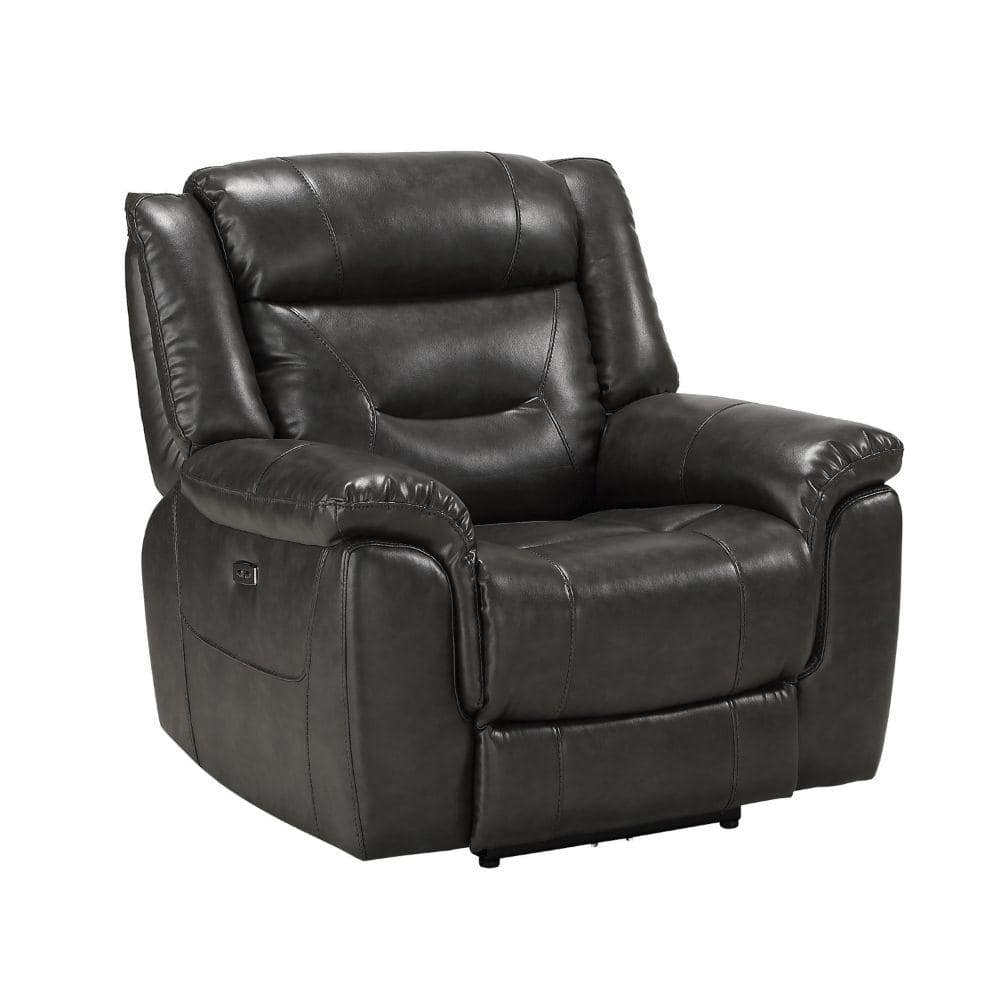 Hanover Traditional Leather Recliner With Nailhead Trim - Club Furniture