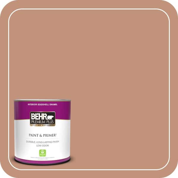 BEHR PREMIUM PLUS 1 qt. #ICC-101 Florentine Clay Eggshell Enamel Low Odor Interior Paint & Primer