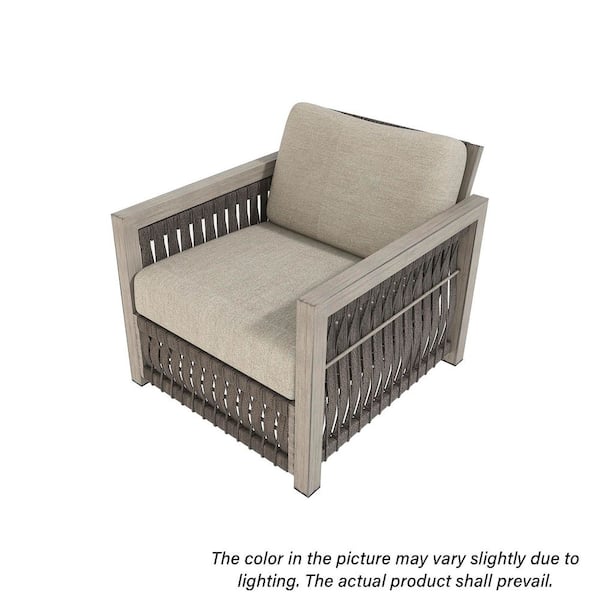 Brown Metal Outdoor Couch with Brown Cushions