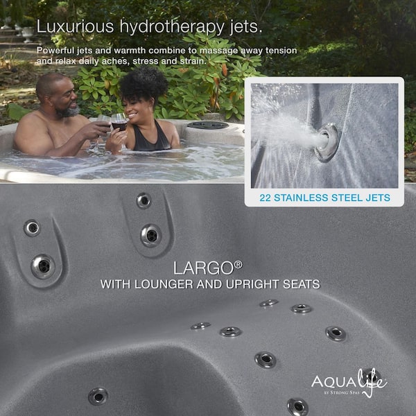 シルバーウォーターポット AquaLife Largo LS 3-4 Person 22 Stainless Jet 120V Plug and Play