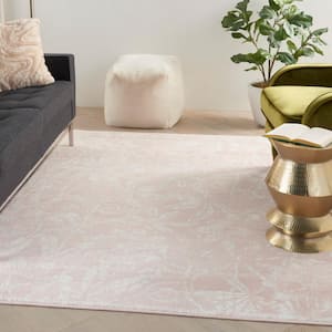 Whimsicle Pink 4 ft. x 6 ft. Floral Contemporary Area Rug