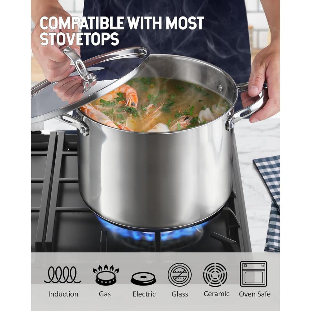 Cooks Standard 8-Quart Stainless Steel Stockpot with Lid