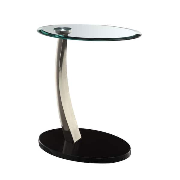 Powell Company Black Glass Top Side Table